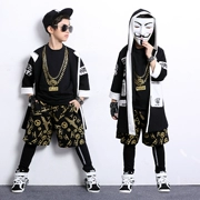 Trẻ em hip hop đường phố trang phục nhảy ba mảnh Cậu bé áo choàng Halloween phù hợp với trang phục biểu diễn vũ điệu jazz