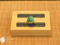 Бирюзовая инкрустация камня, кольцо, ханьфу, элитный аксессуар, золото 750 пробы, простой и элегантный дизайн
