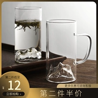 Тепло -резистентный высоко -борозилический зеленый чайный стекло Прозрачный водяной чашка Fujishan чайная чашка для домашнего руля