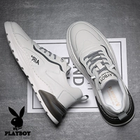 Playboy, демисезонная мужская спортивная универсальная высокая обувь для отдыха для кожаной обуви, в корейском стиле, из натуральной кожи