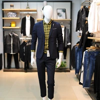 [19QXF232XA男士春秋商务休闲西服单排扣修身绅士职业新郎西服套装]