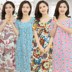 Mùa hè cộng với phân bón để tăng cotton lụa của mẹ nightdress nhân tạo bông trung niên nữ đồ ngủ ngắn tay cotton lụa thai sản nightdress Đêm đầm