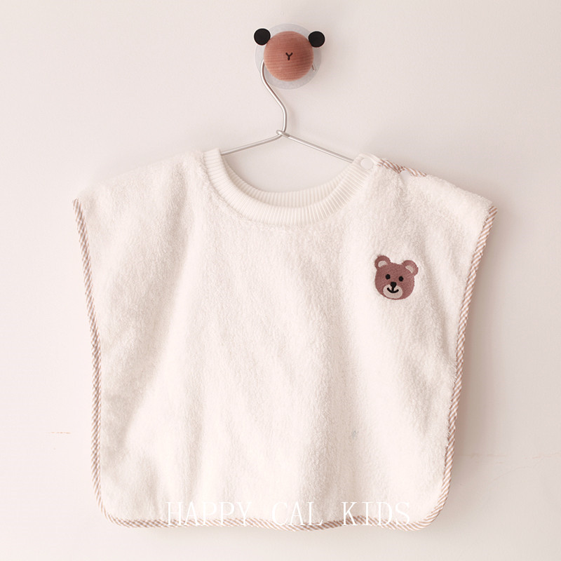 Bearcustomized the republic of korea ins children Embroidery Bib Wash and gargle Neckline Super soft  baby go out travel towel