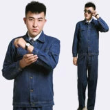 Хлопковый джинсовый механический износостойкий комбинезон, оверсайз, защита от ожогов