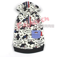 Quần áo thú cưng Nhật Bản chó màu đen và trắng Lisa in đầy đủ áo hoodie mùa xuân và mùa hè - Quần áo & phụ kiện thú cưng quần áo mèo
