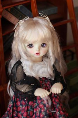 taobao agent [Kaka Planet] BJD3 points 4 points 6 points, female wigs, milk silk curly bow bowing big waves