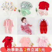 Quần áo sơ sinh mùa xuân và mùa thu cho bé sơ sinh cotton bé gái Xiêm quần áo 6 bé dài tay phù hợp 0-3 tháng