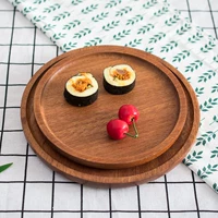 Nhật Bản phong cách tối pallet gỗ rắn khay gỗ hình chữ nhật khay gỗ rắn khay gỗ khay đĩa khay nướng thịt nướng khay - Tấm khay gỗ đựng bánh
