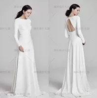 Элегантное свадебное платье, садовые фонари подходит для фотосессий, длинный рукав, красивая спина