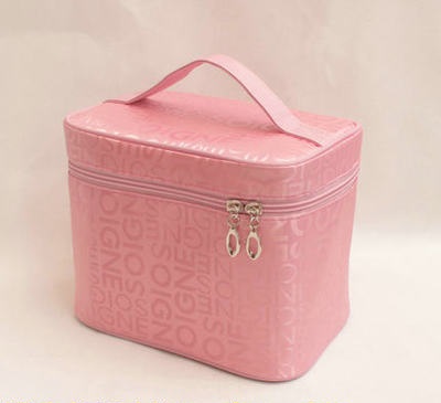 Letter Pink LargeVertical section high-capacity portable letter Cosmetic Bag turn box Foldable Cosmetic Bag Cosmetics Storage bag