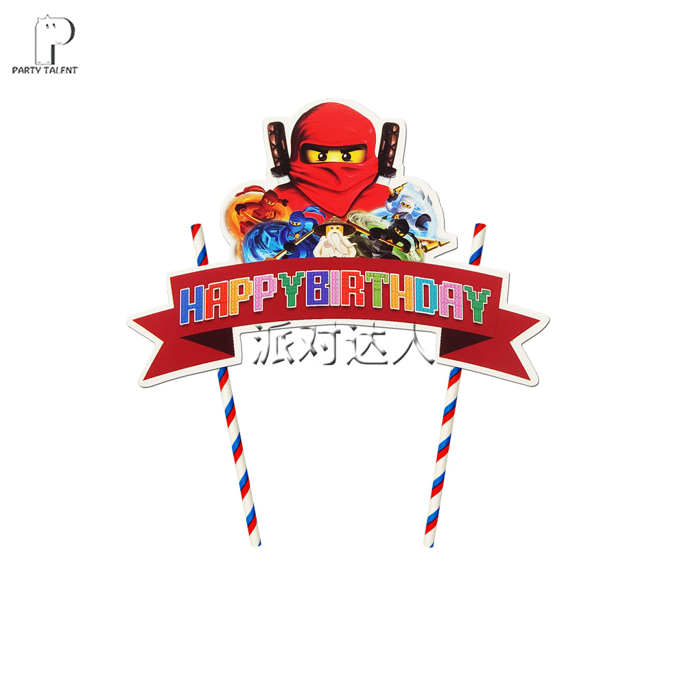 Mirage Ninja Cake Insert Card [1 Group]Mirage Ninja NINJAGO Lego Cake decorate Ornaments children birthday baby party Card insertion Flag