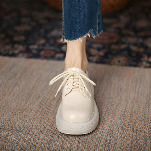 Летние универсальные туфли на платформе в английском стиле для кожаной обуви, из натуральной кожи, 2022