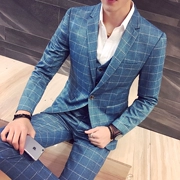 Bộ đồ thun kẻ sọc nam phù hợp với bộ đồ Hàn Quốc Slim phù hợp với áo ba lỗ gió kinh doanh của Anh cộng với áo khoác - Suit phù hợp