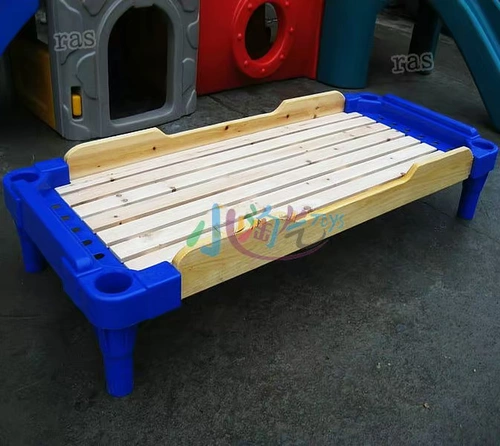 Детская пластиковая кроватка из натурального дерева, игровая кровать для детского сада в обеденный перерыв для сна