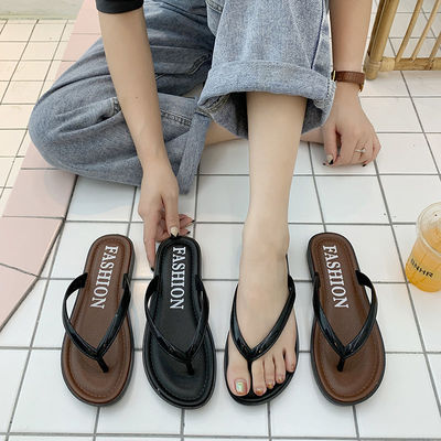 夏季新款韩版时尚人字拖女夹脚防滑外穿沙滩ins潮学生青少年拖鞋