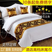 Khách sạn khách sạn bộ đồ giường bán buôn Châu Âu đơn giản khách sạn hiện đại giường khăn giường cờ giường đuôi pad trải giường