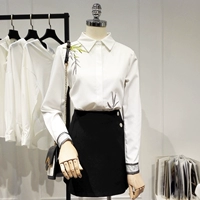Белый шифоновый сексуальный топ, весенняя модная рубашка, коллекция 2021, в западном стиле, с вышивкой