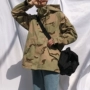 JIWU xuân mới Yu Wenle Phiên bản Hàn Quốc BF gió hoang dã dụng cụ Nhật Bản trùm đầu áo khoác ngụy trang áo gió nam nữ áo gió mỏng nam
