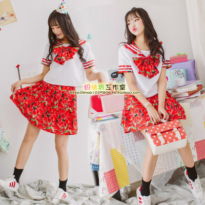 taobao agent Lemon strawberry, Japanese school skirt, soft uniform, cosplay, Lolita style