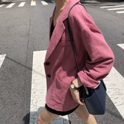 [ELINASEA] Xiaohai tự chế 2018 Hàn Quốc cô gái mới ý thức hai khóa áo khoác cotton dài tay