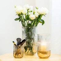 Glass Vase Creative Light Luxury Corement Simple Stripes Европейский стиль настольный настольный компьютер