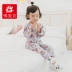 Hu Xibei sơ sinh 0-3 tuổi Đồ lót đặt cửa đến quần áo mùa thu 2 món đồ ngủ bé gái bằng vải len - Quần áo lót Quần áo lót