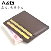 Gói thẻ chứng nhận nam trường hợp da nam siêu mỏng da đa chức năng thẻ nhỏ gói lớp da ví mini