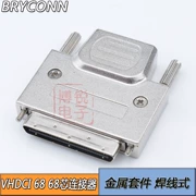 Đầu VHDCI 68Pin Dây hàn SCSI 68 chân V68 nam cắm vỏ sắt dây hàn kiểu xỏ lỗ