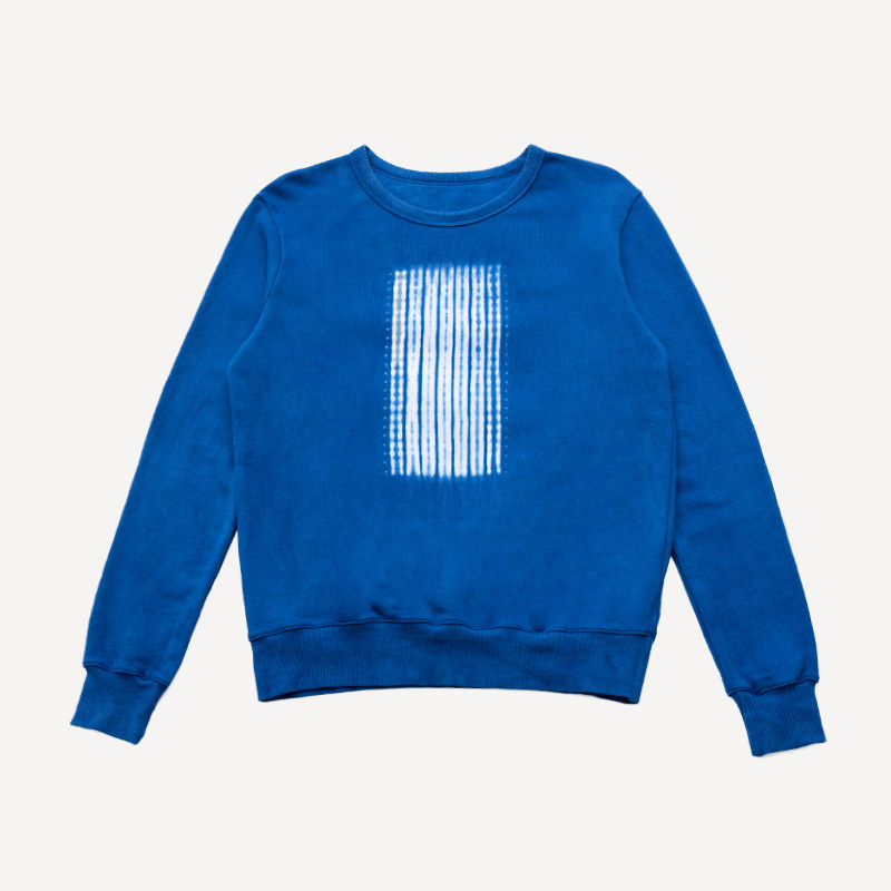 一半又蓝boy蓝色扎染男士卫衣潮ins情侣装小众设计感indigo秋冬款