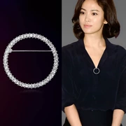 Hàn quốc đơn giản vòng rhinestone trâm của phụ nữ áo khoác boutonniere kích thước pin chống đi áo len cardigan khóa phụ kiện