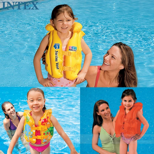 Intex, оригинальный детский надувной купальник для плавания, спасательный жилет