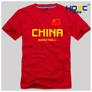 Người đàn ông trung quốc bóng rổ đội tuyển quốc gia đồng phục bóng rổ cờ Trung Quốc ngắn tay T-Shirt thể thao giản dị văn hóa t-shirt