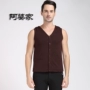 Apo người đàn ông mới của 100% cotton lụa áo khoác bông áo khoác mùa đông lụa ấm đồ lót vest vest áo thun nam có cổ