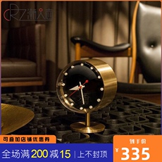 Будильник 北欧家用卧室金色静音时钟客厅时尚摆件创意床头黄铜装饰台式座钟