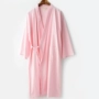 Áo ngủ cotton nightdress nữ mùa xuân và mùa hè mùa hè cotton đồ ngủ Nhật Bản solid color kimono áo choàng tắm quần áo hấp dịch vụ nhà quần áo ngủ nam