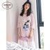Bei Yan mùa xuân và mùa hè cotton nữ đồ ngủ cô gái ngọt ngào giữa đêm váy tay Hàn Quốc lỏng lẻo cỡ lớn - Đêm đầm Đêm đầm