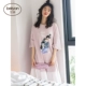 Bei Yan mùa xuân và mùa hè cotton nữ đồ ngủ cô gái ngọt ngào giữa đêm váy tay Hàn Quốc lỏng lẻo cỡ lớn - Đêm đầm