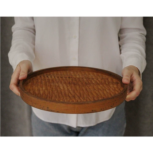 [Полнолуние] Мьянма Тик -поднос для чая с сушкой пенообразовательной платформой с твердым древесиной, ручная работа ручной работы медленных работников оригинал