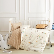 Mẫu giáo chăn ba mảnh thiết lập với lõi bảy mảnh bé vào giường bộ đồ giường cotton trẻ em nap giường có thể tháo rời