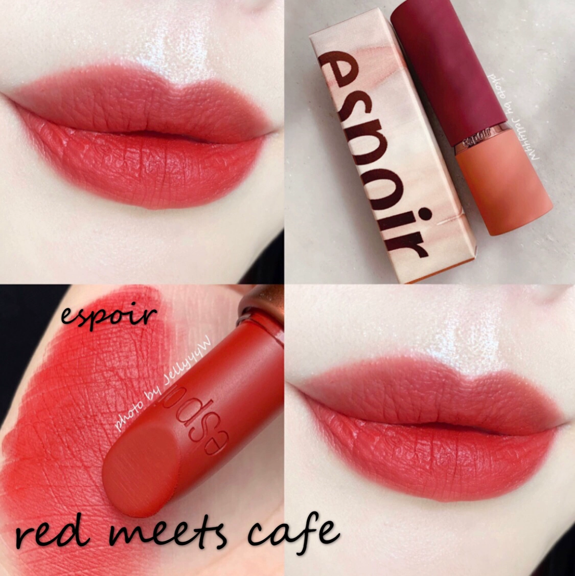 Korea eSpoir Espoo new velvet matte lipstick lipstick màu đỏ đáp ứng sức sống cafe dưỡng ẩm - Son môi