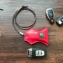 Vintage handmade túi da chìa khóa xe nữ túi chìa khóa xe màu đỏ thiết lập treo chìa khóa túi cổ ví móc khóa da