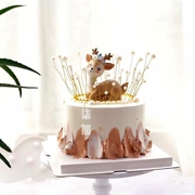 Trái tim hươu nướng dễ thương sika hươu sika sáng tạo trang trí bánh sinh nhật trang trí món tráng miệng bảng plug-in - Trang trí nội thất
