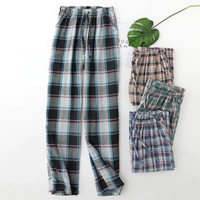 Pajama quần nam quần cotton gạc mùa xuân và mùa hè nhà quần casual loose cotton lưới nhà quần phần mỏng kích thước lớn quần kaki nam ống đứng