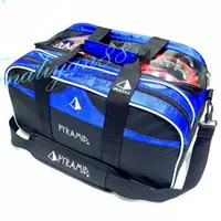 PYRAMID thân thiện với môi trường bowling đôi bóng túi ba lô mà không cần tie que 2 túi bóng đôi túi bóng (màu đen và màu xanh) Túi Đựng Bóng Bowling