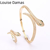 Луиза Дамас Европейский и американский экзотическая змея в форме змеи в форме змеи вставки бриллианты, змеиные головы ручные кольцо женское модное кольцо личности