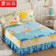 giường bằng vải bông váy một mảnh ren Hàn giường bông trải giường bìa đặt Li 1,8 m 1,5 m Mattress Protector - Váy Petti