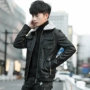 Áo khoác da nam mùa đông cộng với nhung dày ấm áp phiên bản Hàn Quốc của xu hướng slim 2018 mới đẹp trai áo khoác da lông quần áo thời trang nam cá tính