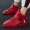 Giày nam màu đỏ Phiên bản Hàn Quốc của xu hướng giày cao cổ hoang dã Giày thể thao thông thường Gaobang Giày thủy triều nam mùa đông