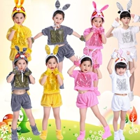 Trẻ em mới ngày trẻ em thỏ trắng hiệu suất động vật trẻ em bunny khiêu vũ trang phục bunny hiệu suất trang phục quần áo cho trẻ 14 tuổi nam