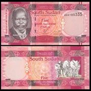 Nam Sudan 5 pound tiền giấy ngoại tệ tiền xu kỷ niệm đồng tiền nước ngoài Phi ngân hàng thu tiền